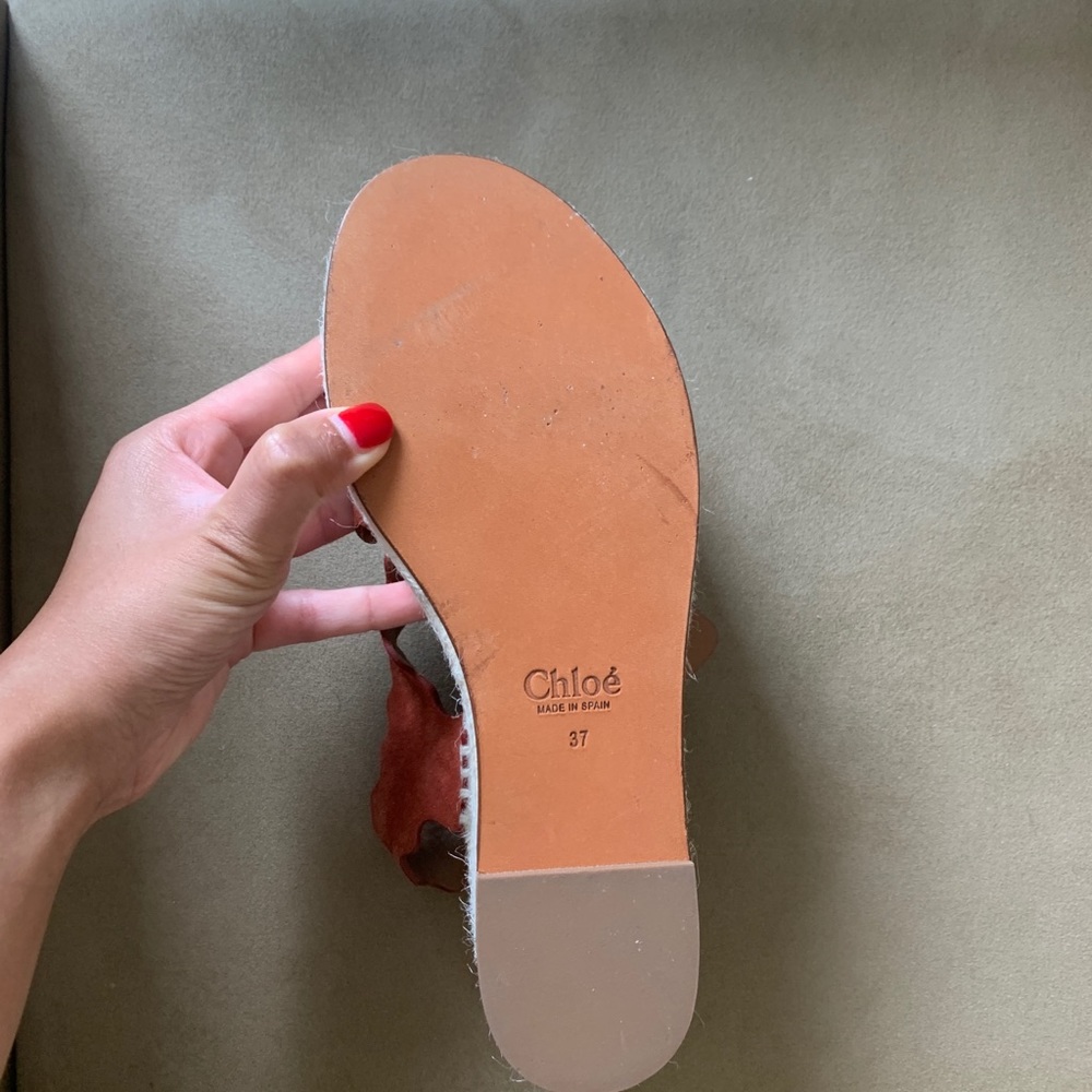 NWT authentic Chloé Lauren Scalloped Espadrille -7 - Picture 4 of 4